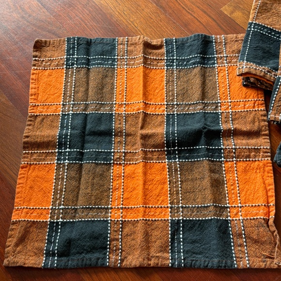 Rustic Fall Plaid Cloth Napkins - Picture 2 of 4